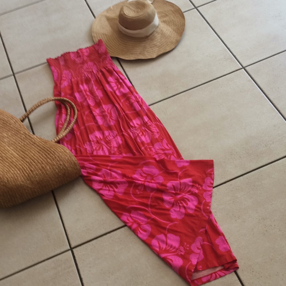 Strapless Long Tropical Sundress